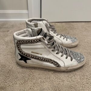 Golden goose glitter accents